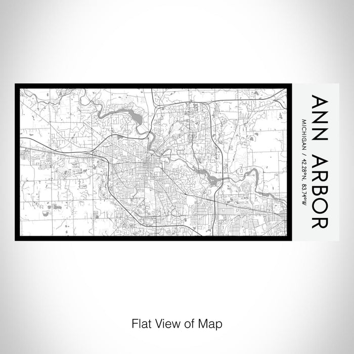 Rendered View of Ann Arbor Michigan Map on 17oz Stainless Steel Insulated Bottle with printed classic style map