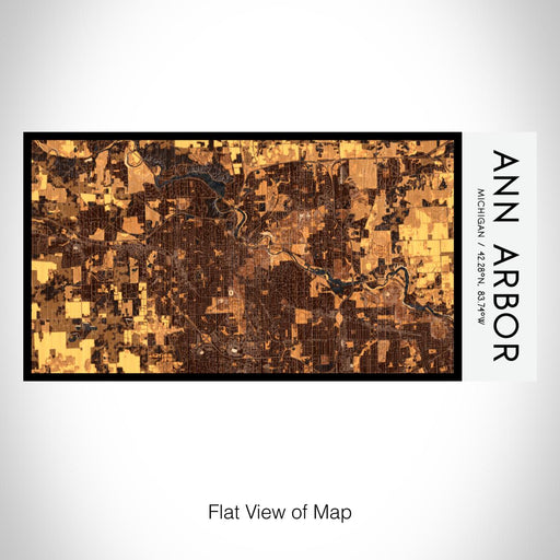 Rendered View of Ann Arbor Michigan Map on 17oz Stainless Steel Insulated Bottle with printed ember style map