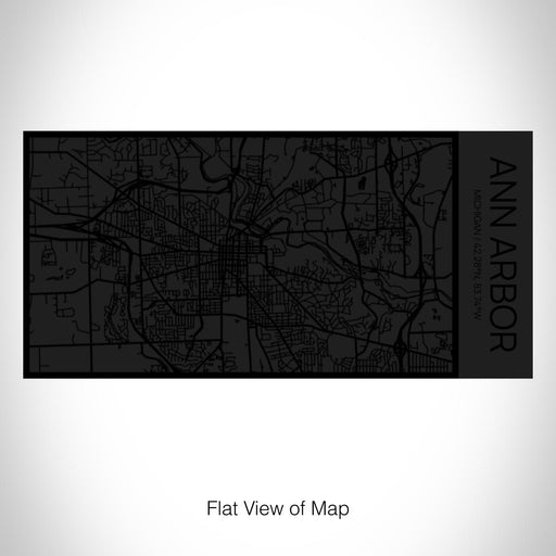 Rendered View of Ann Arbor Michigan Map on 17oz Stainless Steel Insulated Cola Bottle in Stainless in Matte Black