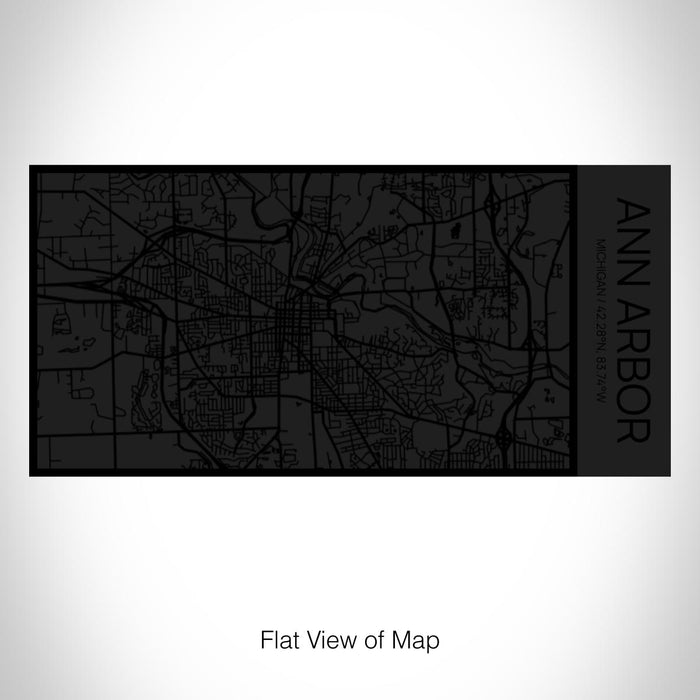 Rendered View of Ann Arbor Michigan Map on 17oz Stainless Steel Insulated Cola Bottle in Stainless in Matte Black