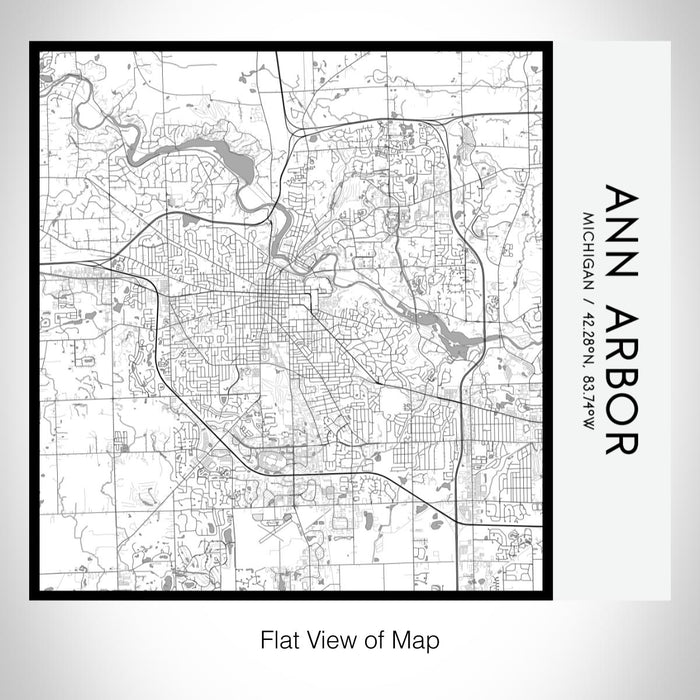 Rendered View of Ann Arbor Michigan Map on 17oz Stainless Steel Insulated Tumbler in Classic Map Style