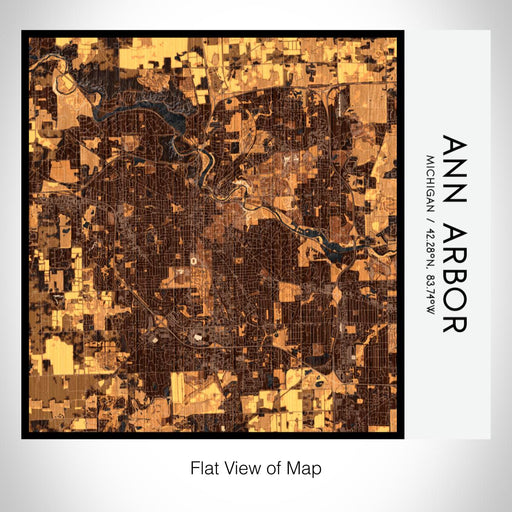 Rendered View of Ann Arbor Michigan Map on 17oz Stainless Steel Insulated Tumbler in Ember Map Style