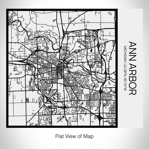 Rendered View of Ann Arbor Michigan Map on 17oz Stainless Steel Insulated Tumbler in Matte White with Tactile Lines