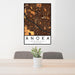 24x36 Anoka Minnesota Map Print Portrait Orientation in Ember Style Behind 2 Chairs Table and Potted Plant