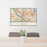 24x36 Anoka Minnesota Map Print Lanscape Orientation in Woodblock Style Behind 2 Chairs Table and Potted Plant