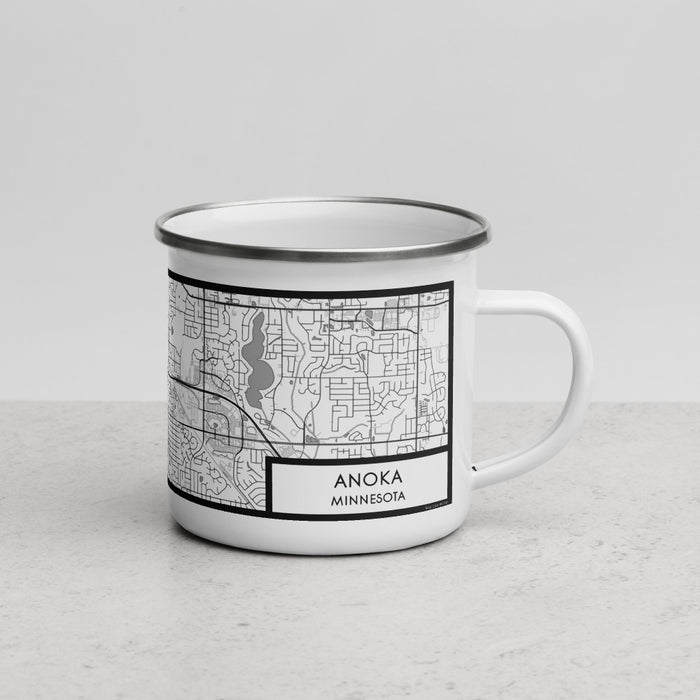 Right View Custom Anoka Minnesota Map Enamel Mug in Classic