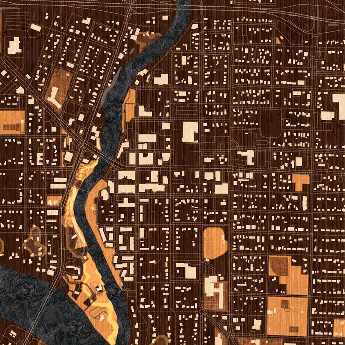 Anoka Minnesota Map Print in Ember Style Zoomed In Close Up Showing Details