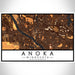 Anoka Minnesota Map Print Landscape Orientation in Ember Style With Shaded Background