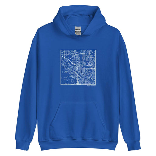 Anoka Minnesota  Map Unisex Hoodie Sweater with City inscription in Royal Blue