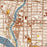 Anoka Minnesota Map Print in Woodblock Style Zoomed In Close Up Showing Details