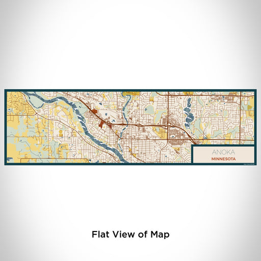 Flat View of Map Custom Anoka Minnesota Map Enamel Mug in Woodblock