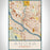 Anoka Minnesota Map Print Portrait Orientation in Woodblock Style With Shaded Background