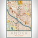 Anoka Minnesota Map Print Portrait Orientation in Woodblock Style With Shaded Background