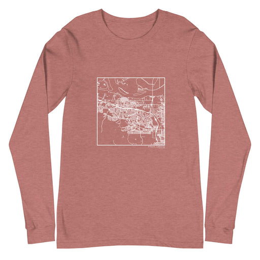 Antioch California  Map Unisex Long-Sleeve T-shirt with City inscription in Heather Mauve