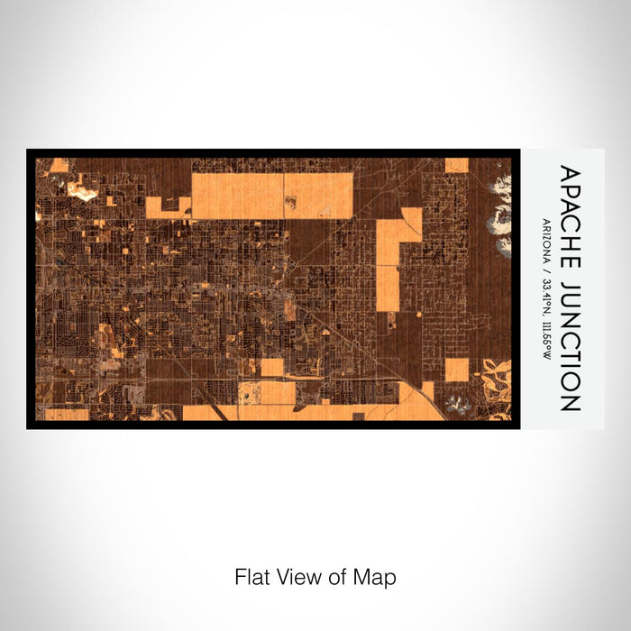 Rendered View of Apache Junction Arizona Map on 17oz Stainless Steel Insulated Bottle with printed ember style map