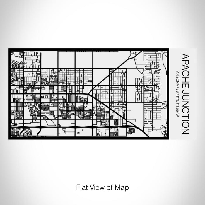 Rendered View of Apache Junction Arizona Map on 17oz Stainless Steel Insulated Cola Bottle in Stainless in Matte White