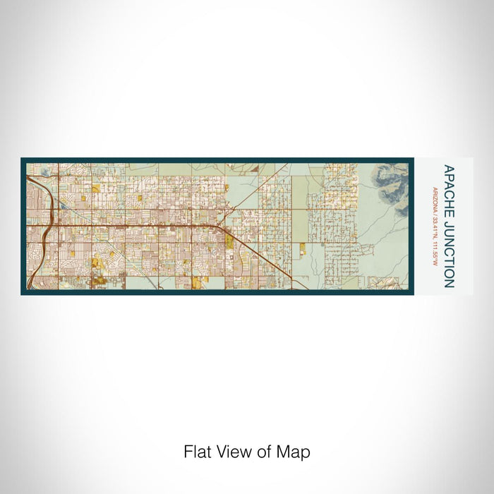 Rendered View of Apache Junction Arizona Map on 10oz Stainless Steel Insulated Cup in Woodblock with Sliding Lid