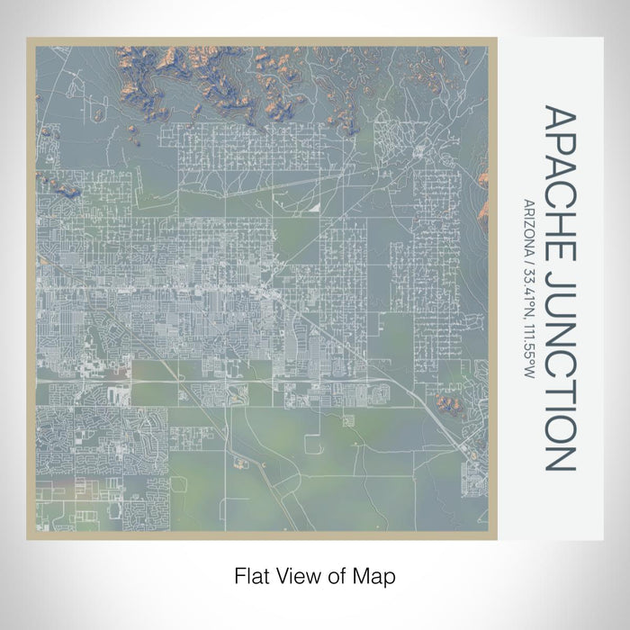 Rendered View of Apache Junction Arizona Map on 17oz Stainless Steel Insulated Tumbler in Afternoon Map Style