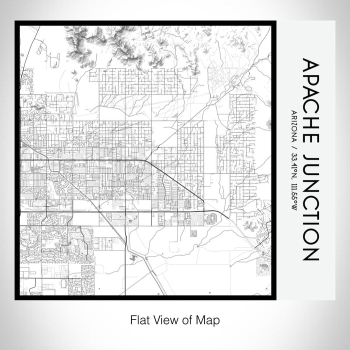 Rendered View of Apache Junction Arizona Map on 17oz Stainless Steel Insulated Tumbler in Classic Map Style