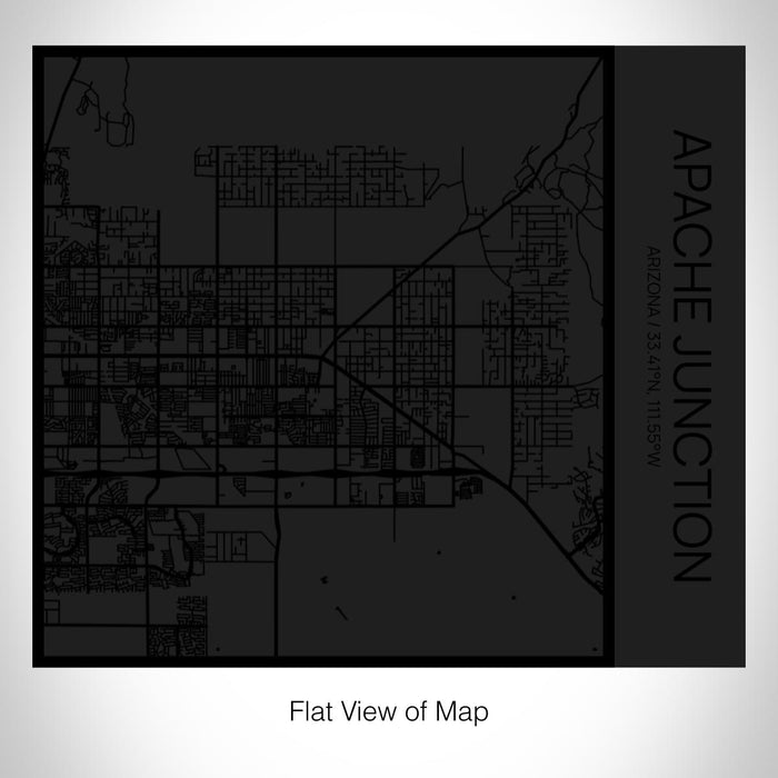 Rendered View of Apache Junction Arizona Map on 17oz Stainless Steel Insulated Tumbler in Matte Black with Tactile Lines