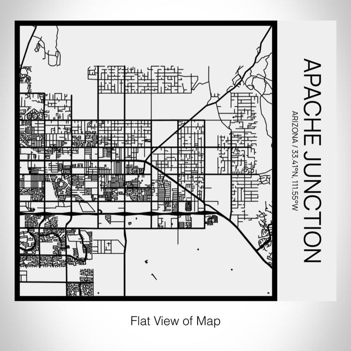 Rendered View of Apache Junction Arizona Map on 17oz Stainless Steel Insulated Tumbler in Matte White with Tactile Lines