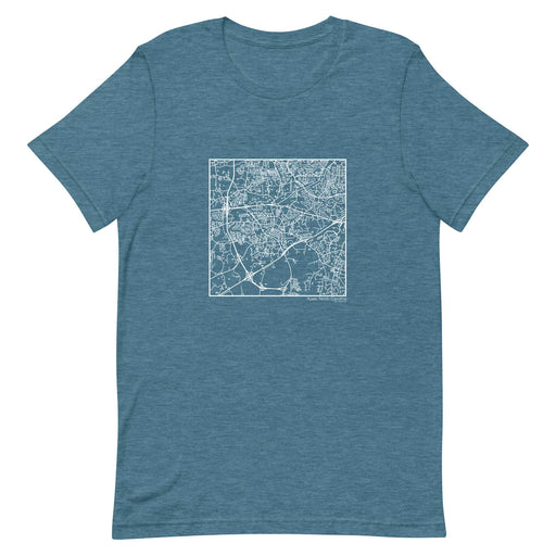 Apex North Carolina  Map Unisex T-Shirt with City inscription in Heather Teal