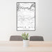 24x36 Apple Hill California Map Print Portrait Orientation in Classic Style Behind 2 Chairs Table and Potted Plant