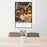 24x36 Apple Hill California Map Print Portrait Orientation in Ember Style Behind 2 Chairs Table and Potted Plant