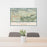 24x36 Apple Hill California Map Print Lanscape Orientation in Woodblock Style Behind 2 Chairs Table and Potted Plant
