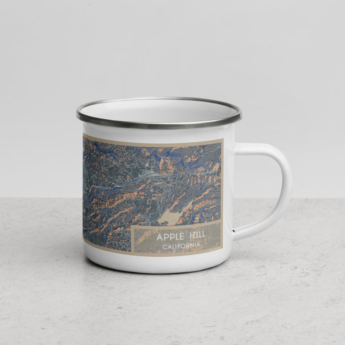 Right View Custom Apple Hill California Map Enamel Mug in Afternoon