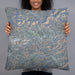 Person holding 22x22 Custom Apple Hill California Map Throw Pillow in Afternoon
