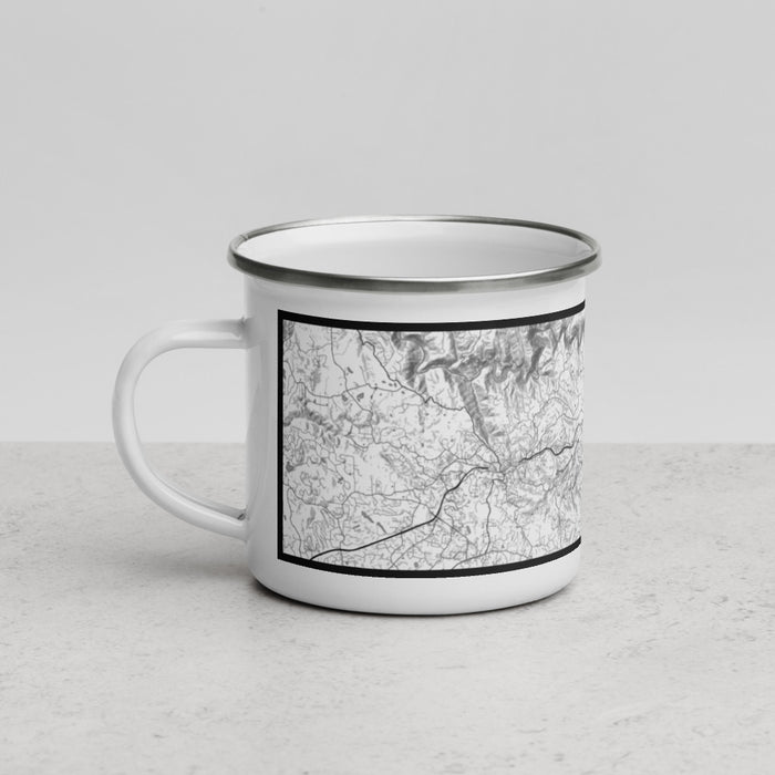 Left View Custom Apple Hill California Map Enamel Mug in Classic