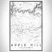 Apple Hill California Map Print Portrait Orientation in Classic Style With Shaded Background