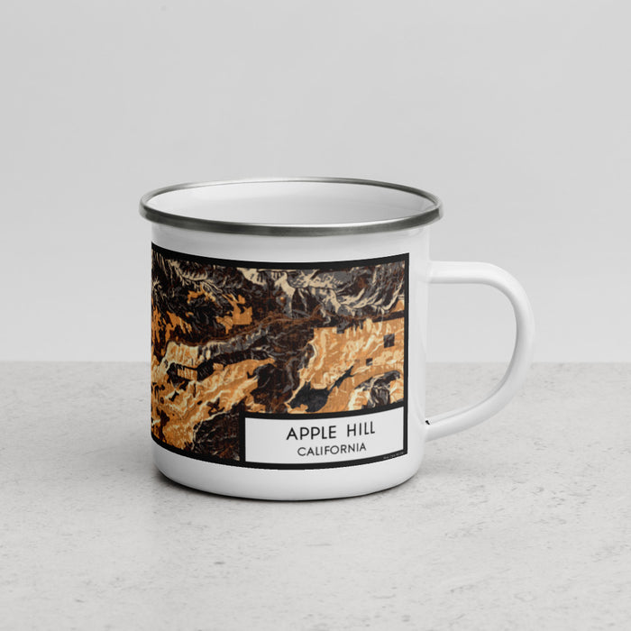 Right View Custom Apple Hill California Map Enamel Mug in Ember