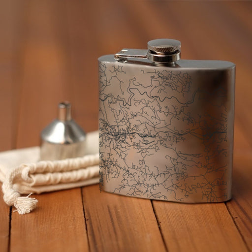 Apple Hill California Custom Engraved City Map Inscription Coordinates on 6oz Stainless Steel Flask