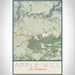 Apple Hill California Map Print Portrait Orientation in Woodblock Style With Shaded Background