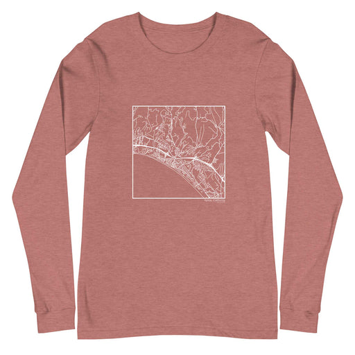 Aptos California  Map Unisex Long-Sleeve T-shirt with City inscription in Heather Mauve