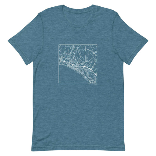 Aptos California  Map Unisex T-Shirt with City inscription in Heather Teal