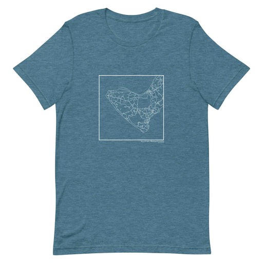 Aquinnah Massachusetts  Map Unisex T-Shirt with City inscription in Heather Teal