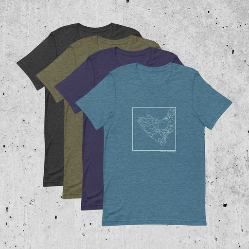 Aquinnah Massachusetts  Map Unisex T-Shirts in Multiple Colors