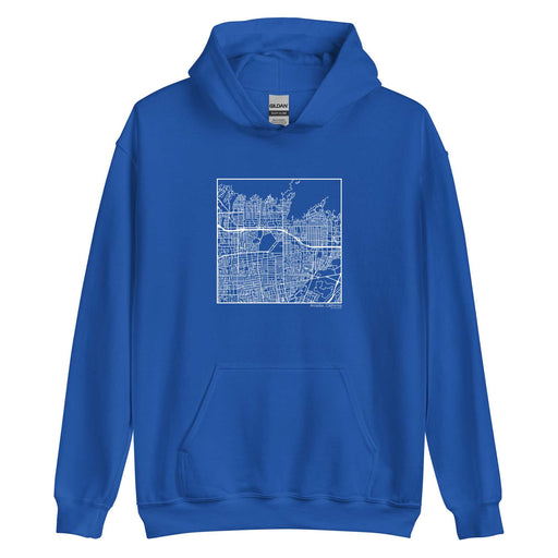Arcadia California  Map Unisex Hoodie Sweater with City inscription in Royal Blue