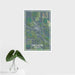 16x24 Arcadia Nebraska Map Print Portrait Orientation in Afternoon Style With Tropical Plant Leaves in Water