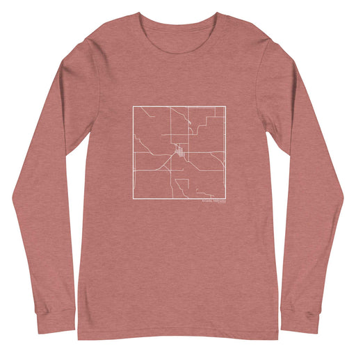 Arcadia Nebraska  Map Unisex Long-Sleeve T-shirt with City inscription in Heather Mauve