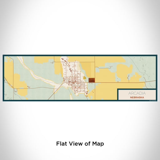 Flat View of Map Custom Arcadia Nebraska Map Enamel Mug in Woodblock