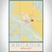 Arcadia Nebraska Map Print Portrait Orientation in Woodblock Style With Shaded Background