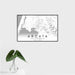 16x24 Arcata California Map Print Landscape Orientation in Classic Style With Tropical Plant Leaves in Water