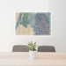 24x36 Arcata California Map Print Lanscape Orientation in Afternoon Style Behind 2 Chairs Table and Potted Plant