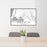 24x36 Arcata California Map Print Lanscape Orientation in Classic Style Behind 2 Chairs Table and Potted Plant