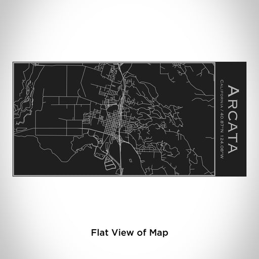 Rendered View of Arcata California Map Engraving on 17oz Stainless Steel Insulated Cola Bottle in Black