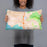 Person holding 20x12 Custom Arcata California Map Throw Pillow in Watercolor